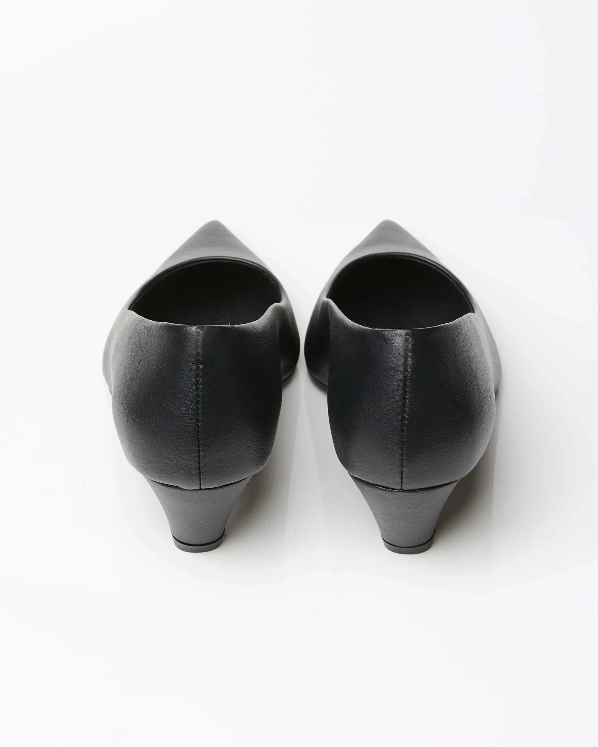 Siren Women's Vegan Grape Leather Kitten Heels | Black
