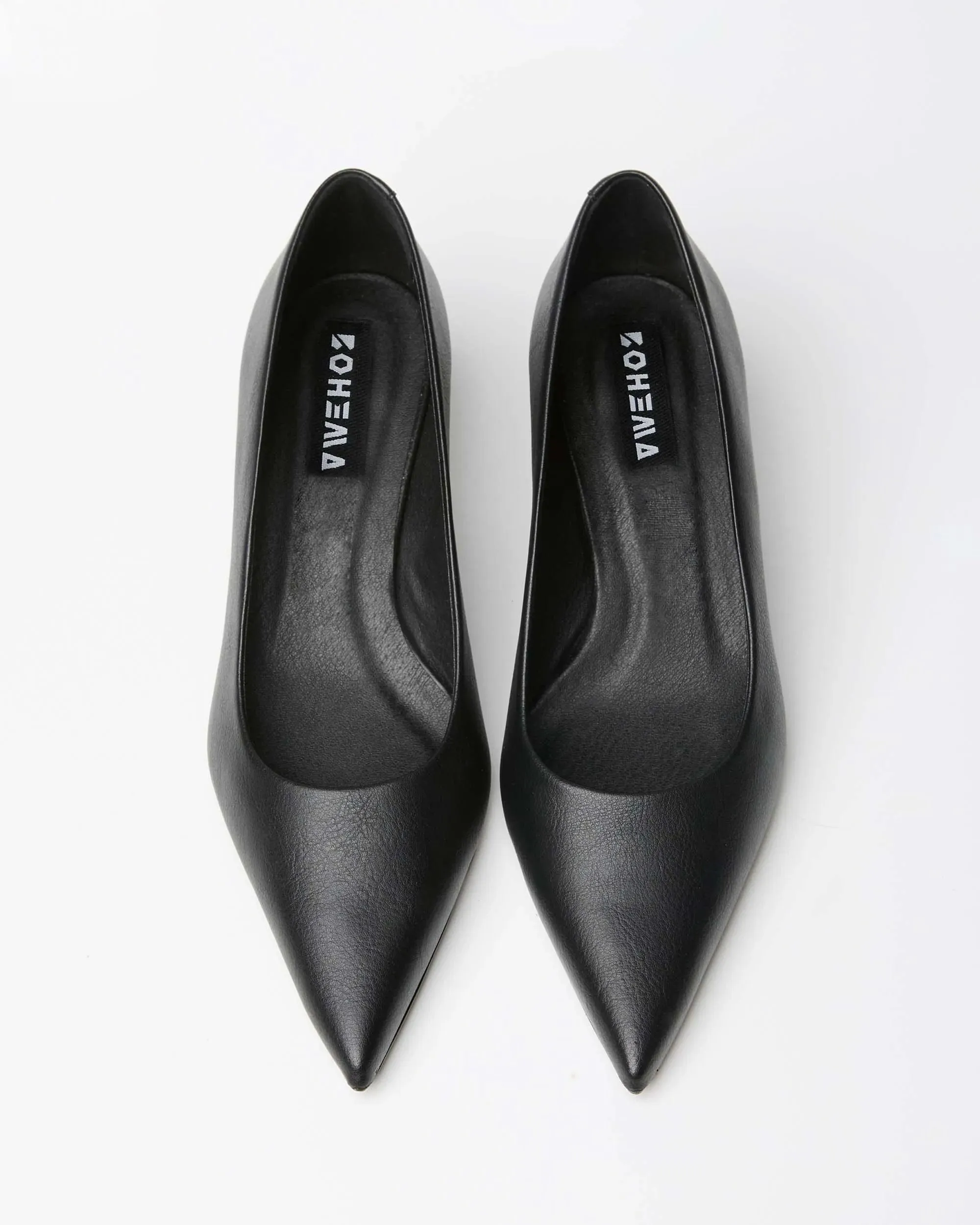 Siren Women's Vegan Grape Leather Kitten Heels | Black