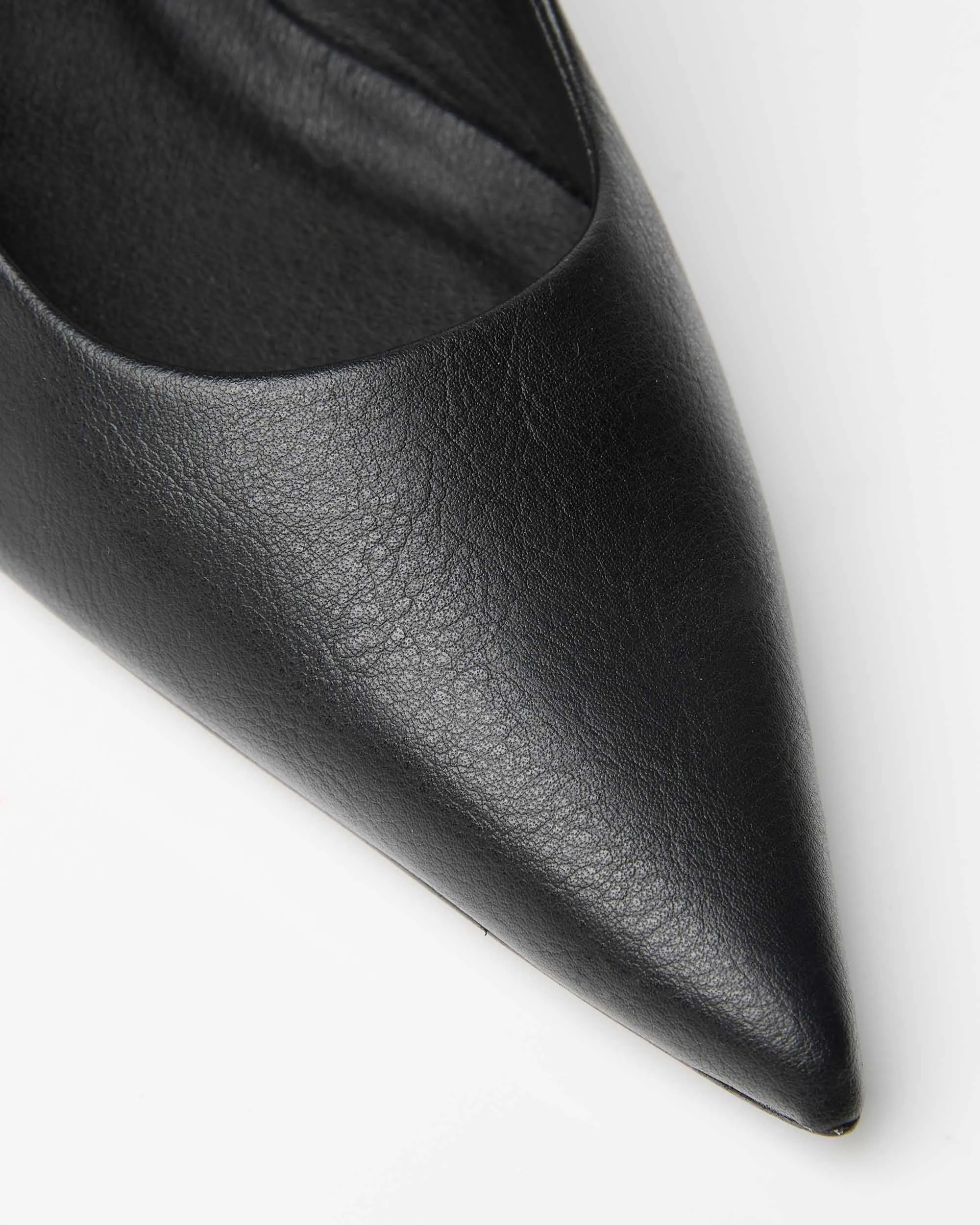 Siren Women's Vegan Grape Leather Kitten Heels | Black