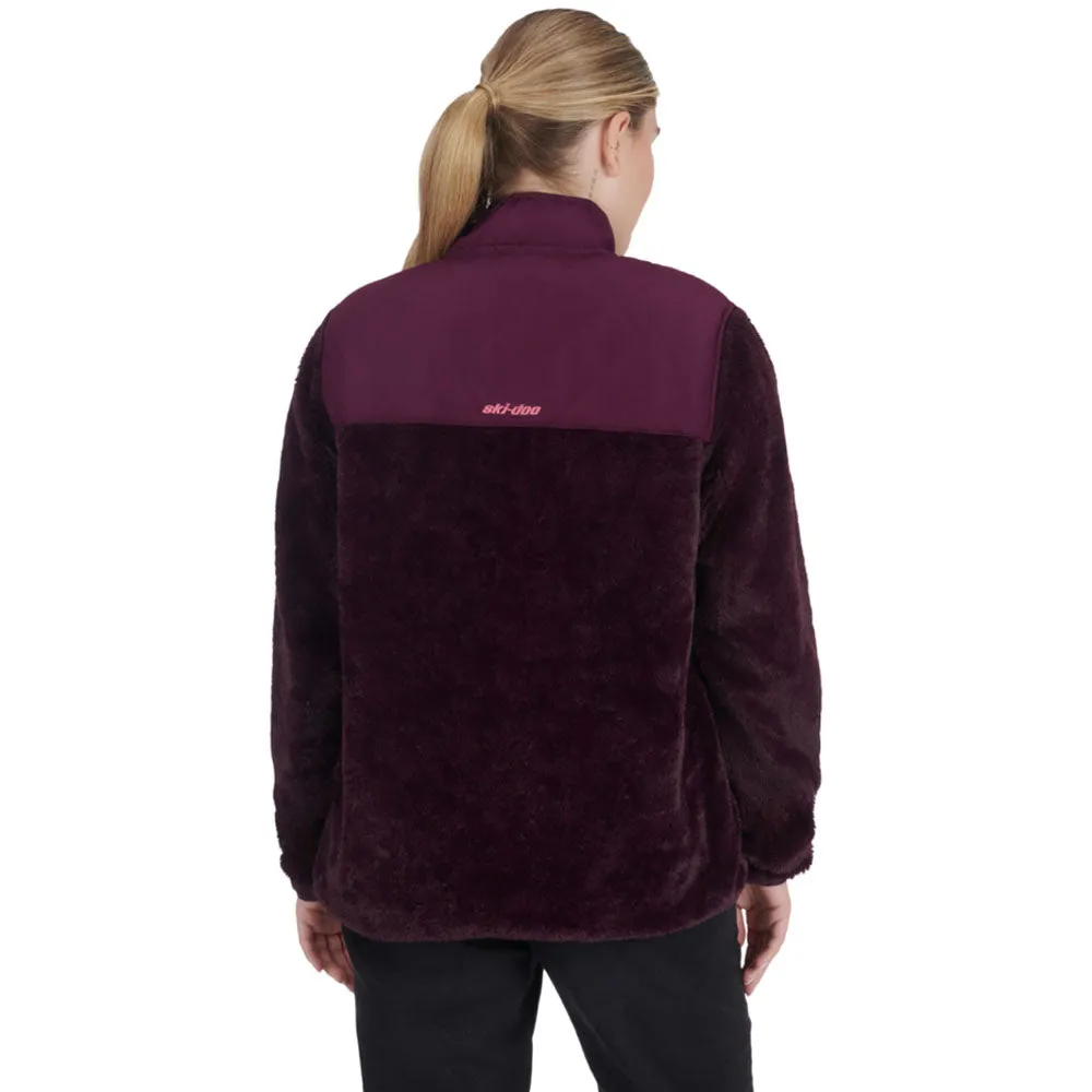 Ski-Doo Pullover Fleece 1/4 Snap Sweater Purple
