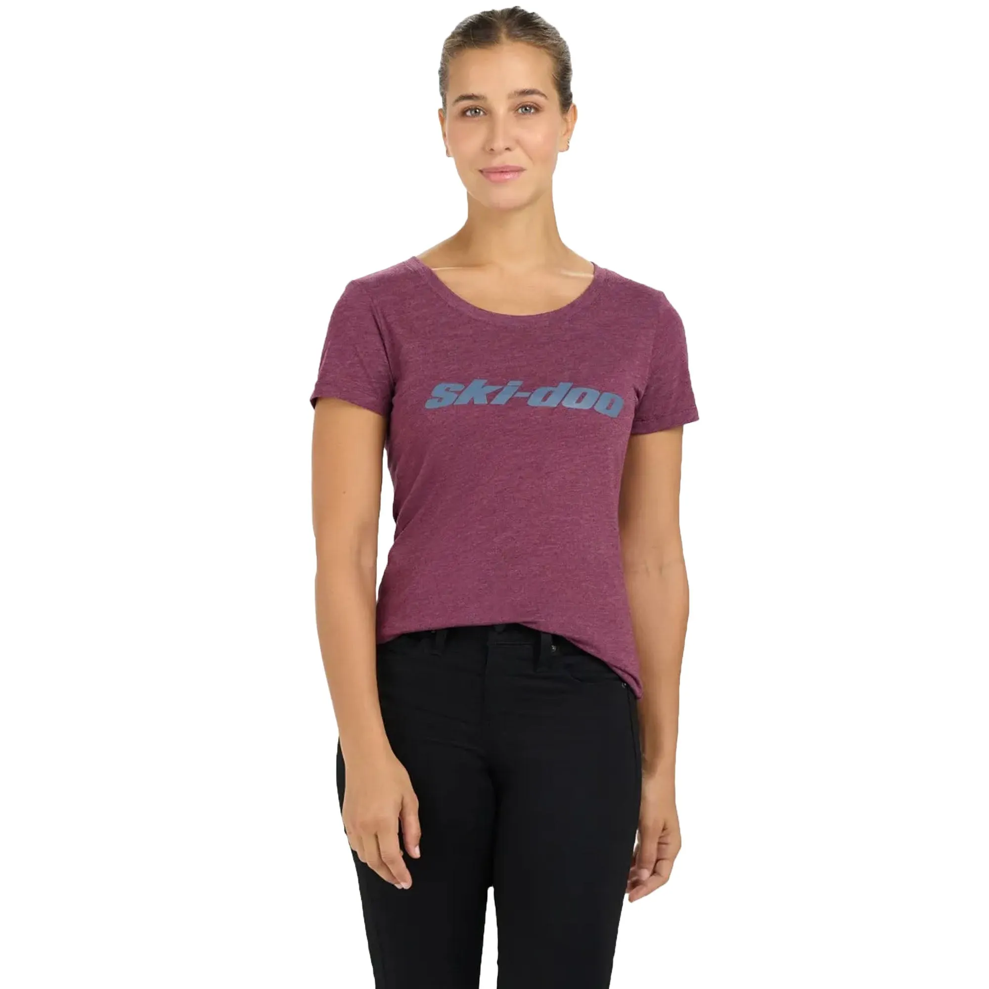 Ski-Doo Womens Signature T-Shirt Burgandy Red