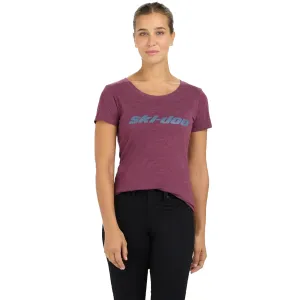 Ski-Doo Womens Signature T-Shirt Burgandy Red
