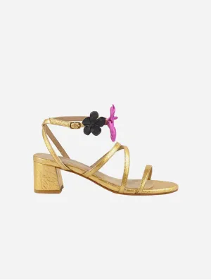 Sof??a Pinatex? Vegan Leather Heeled Sandals | Gold