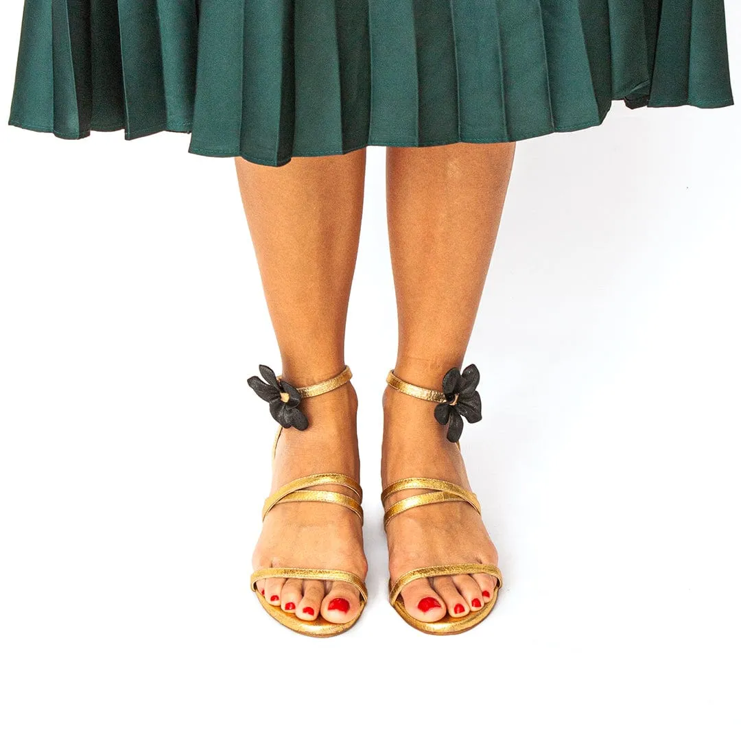 Sof??a Pinatex? Vegan Leather Heeled Sandals | Gold