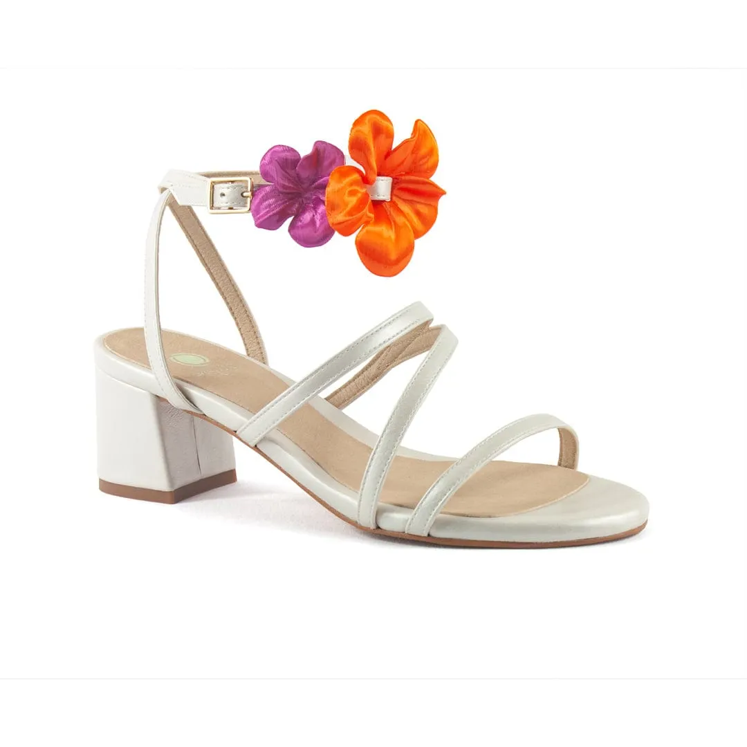 Sof??a Vegan Leather Heeled Sandals | Pearl
