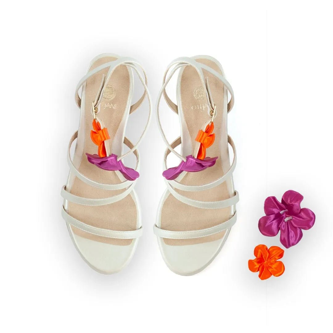 Sof??a Vegan Leather Heeled Sandals | Pearl