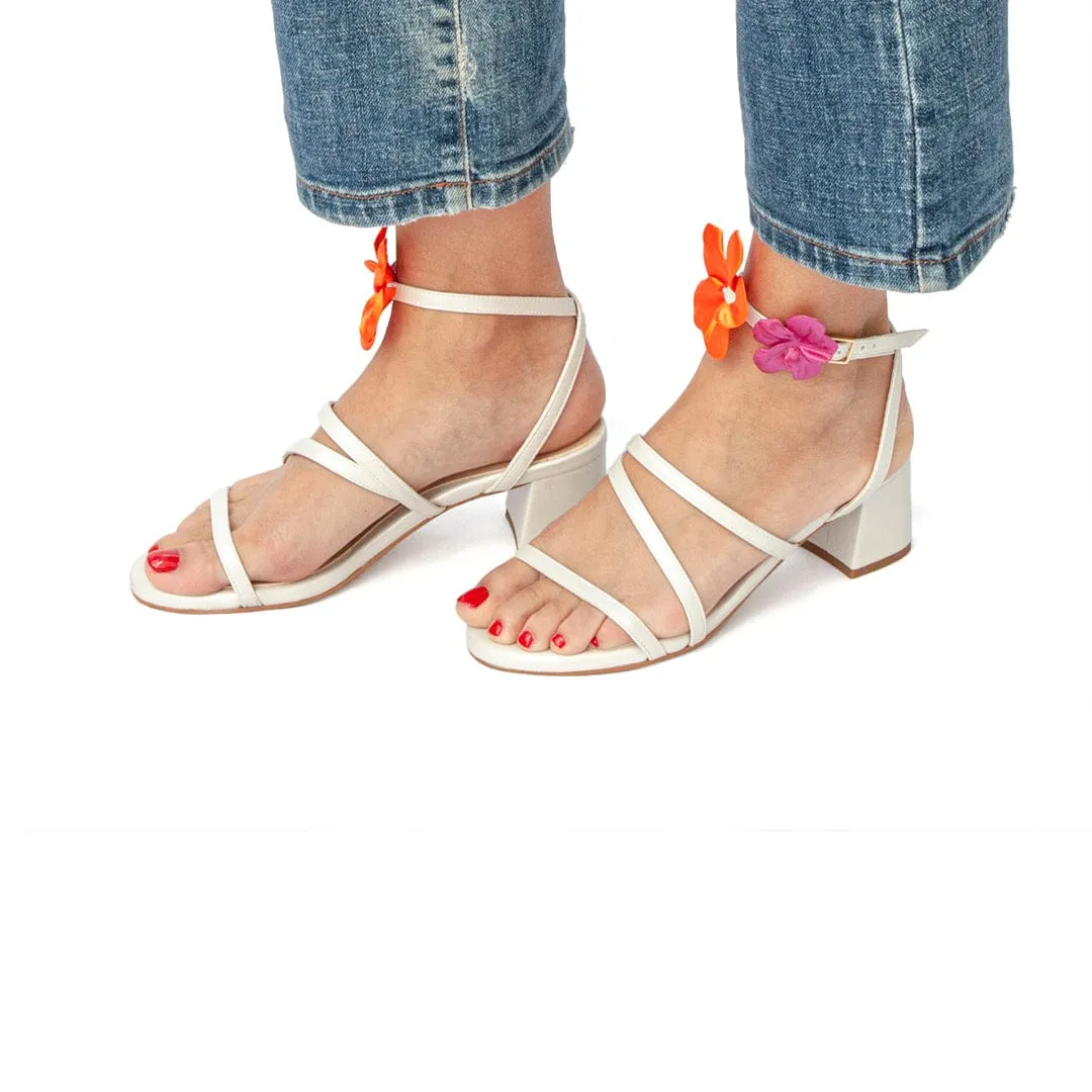 Sof??a Vegan Leather Heeled Sandals | Pearl