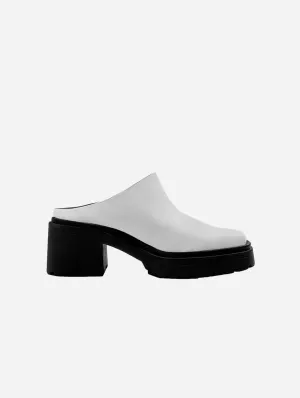 Squared Women's Vegea Grape Leather Mules | White