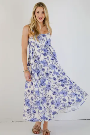 Summer Memories Blue Floral Maxi Dress