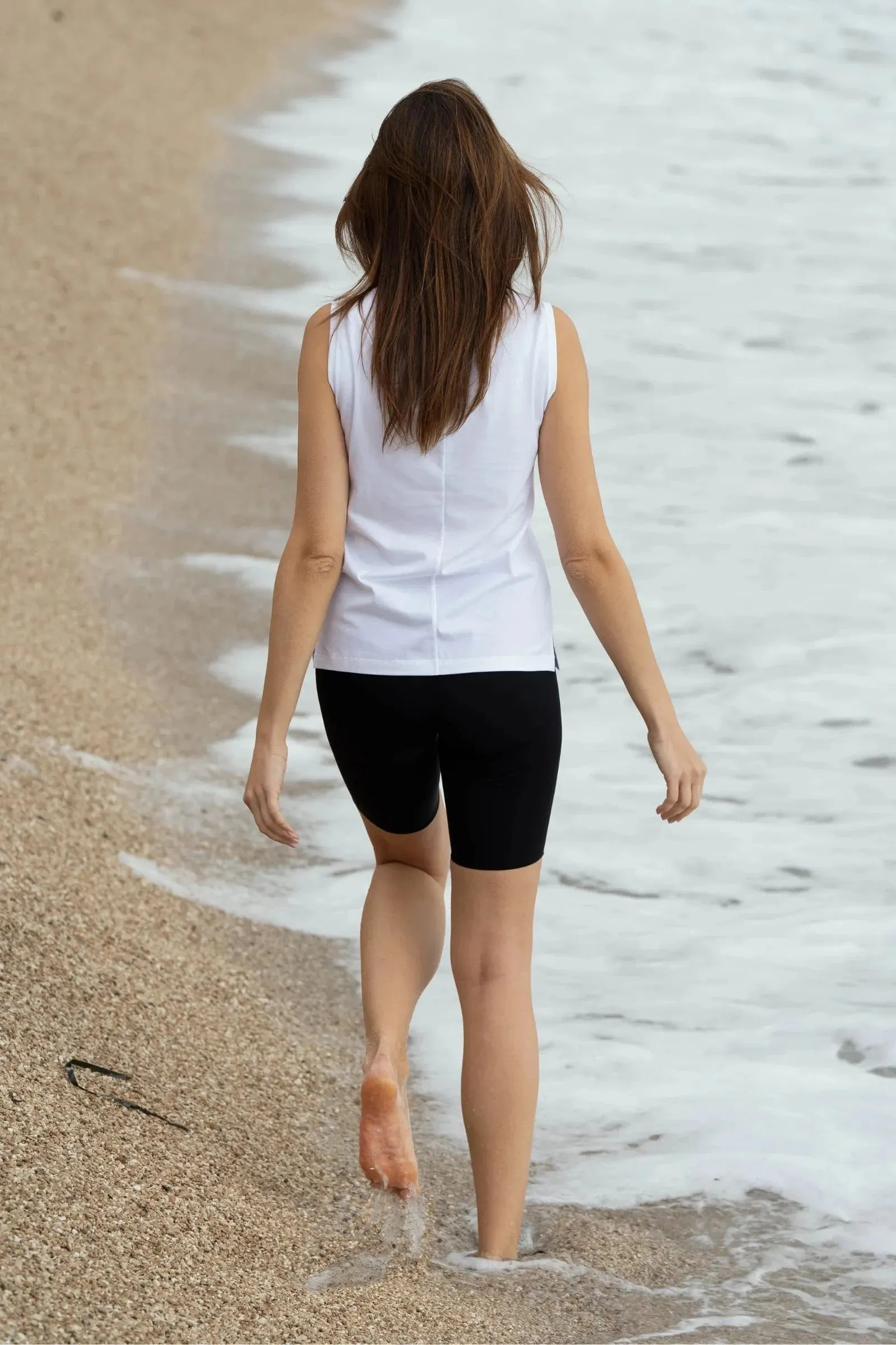 Supima Cotton High Neck Tank Top | White