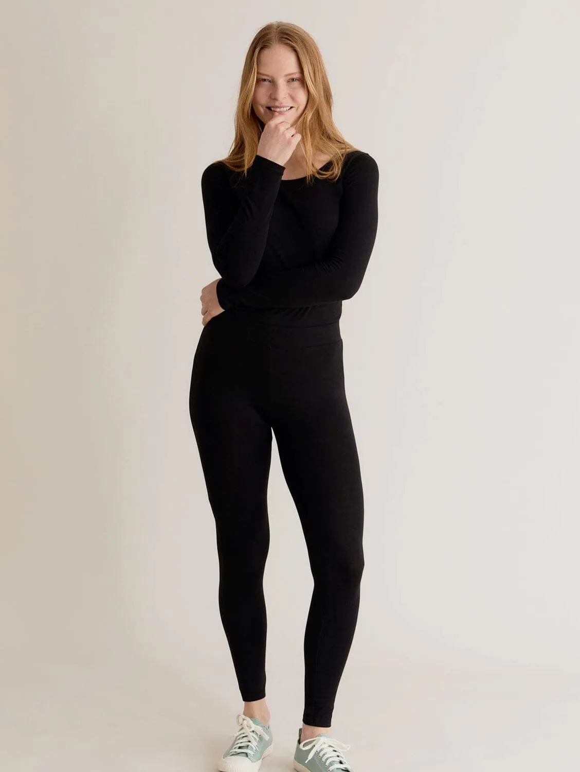 Sylvie Women's Organic Cotton Leggings | Black