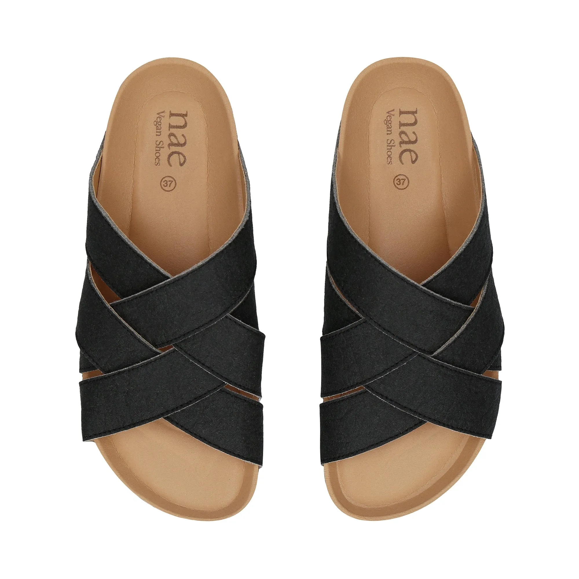 Tanna Unisex Pi?atex Vegan Leather Sandals | Black