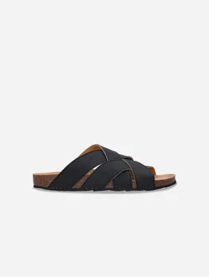 Tanna Unisex Pi?atex Vegan Leather Sandals | Black