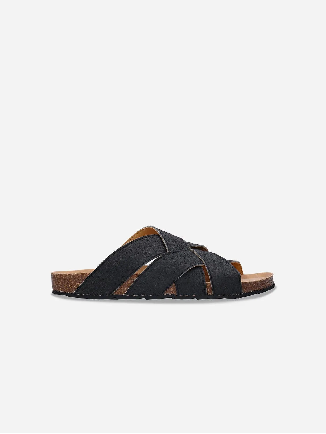 Tanna Unisex Pi?atex Vegan Leather Sandals | Black