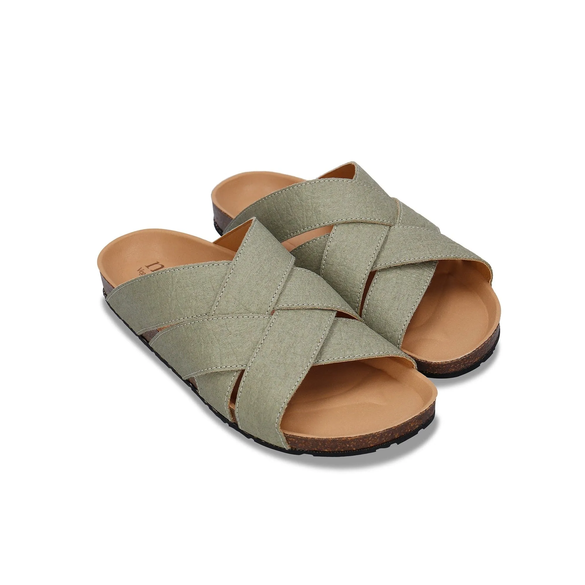 Tanna Unisex Pi?atex Vegan Leather Sandals | Green