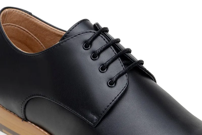 Teresa Women's Vegan Leather Derby Shoes | Black