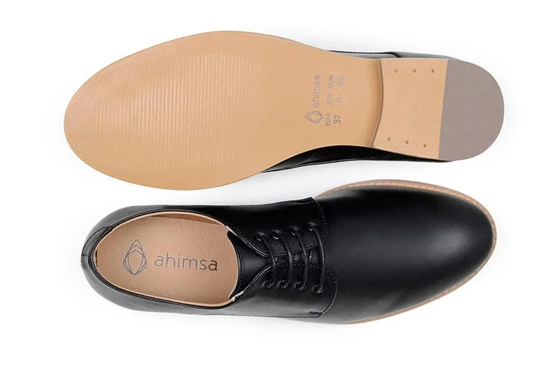 Teresa Women's Vegan Leather Derby Shoes | Black