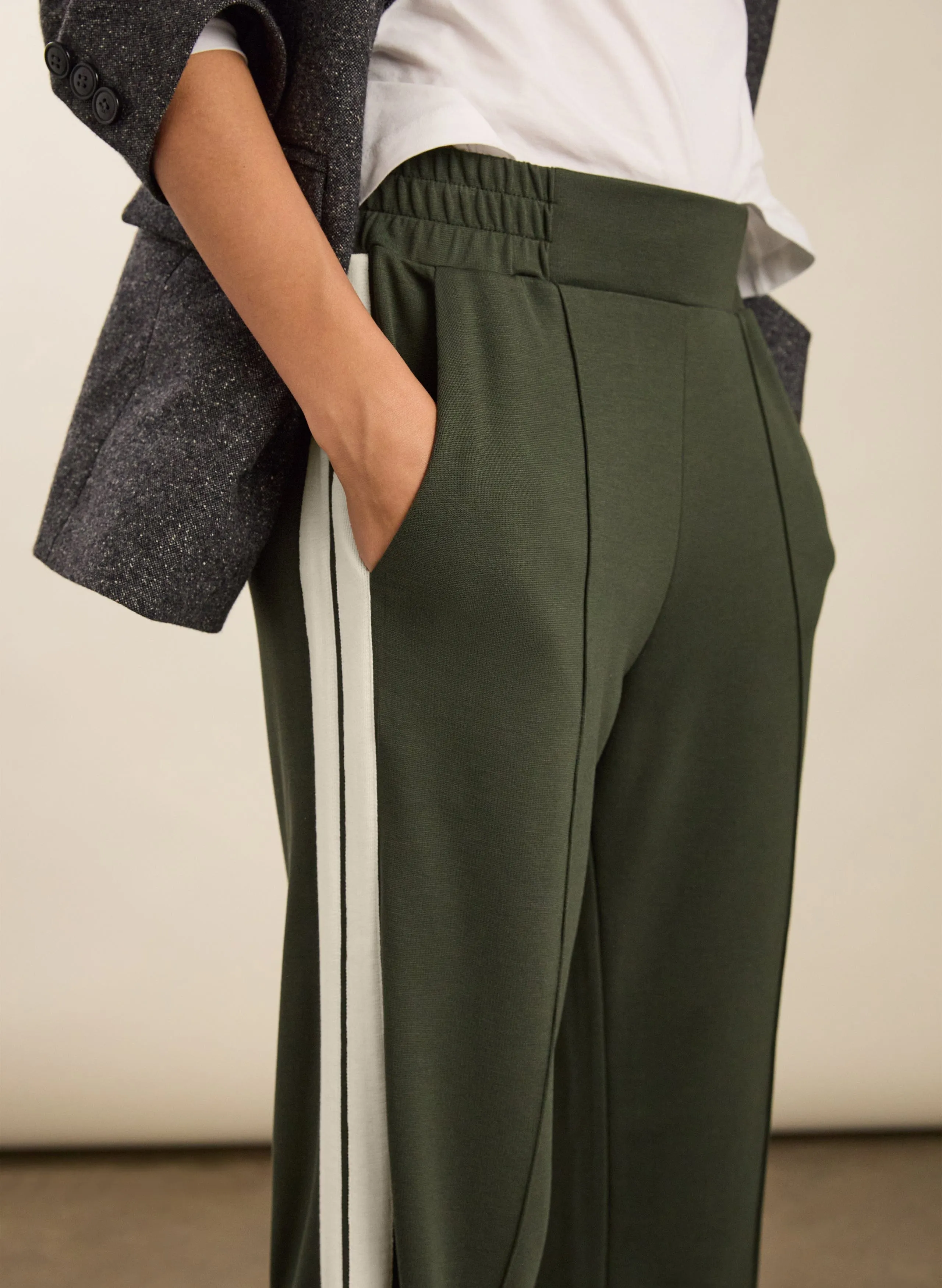 Tippi 2.0?LENZING? ECOVERO? Side Stripe Trousers | Khaki & Cream