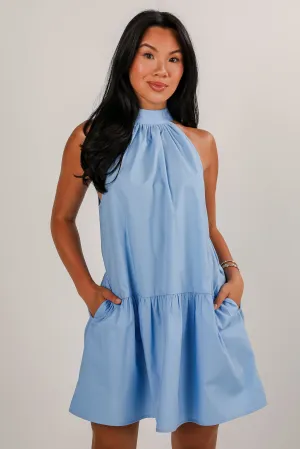 Waiting For Fun Blue Mini Dress