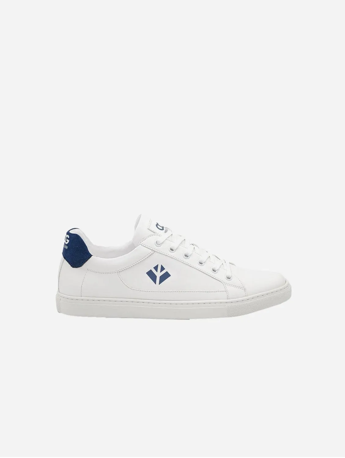 Winton V2 Unisex Vegan Leather Sneakers | White & Blue