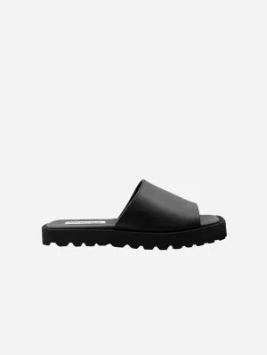 Women's Desserto? Cactus Leather Vegan Flat Slides | Black