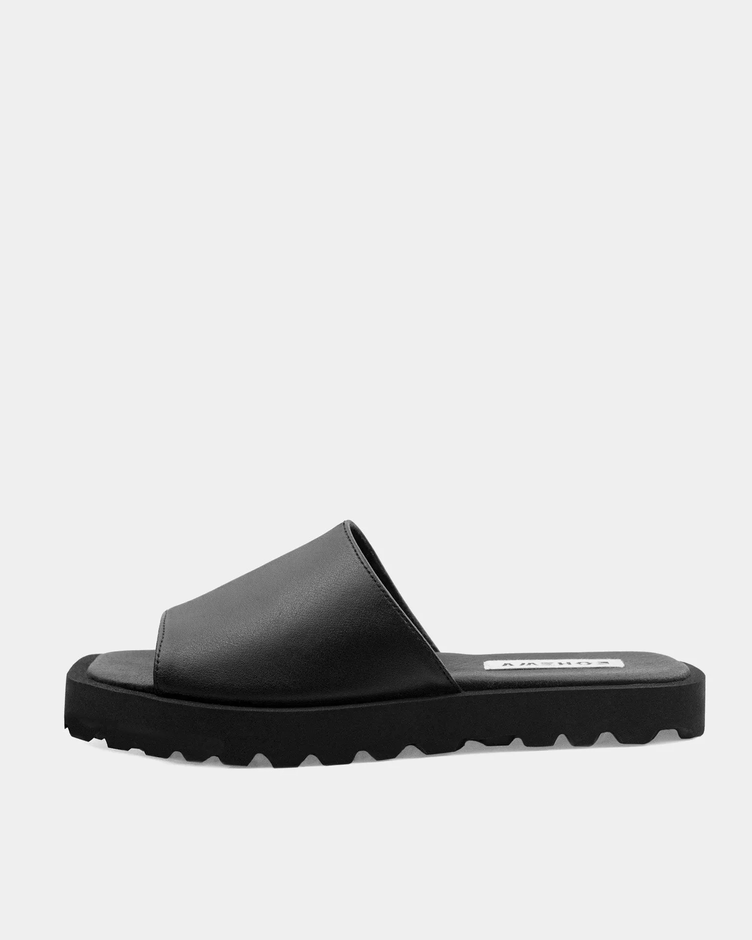 Women's Desserto? Cactus Leather Vegan Flat Slides | Black