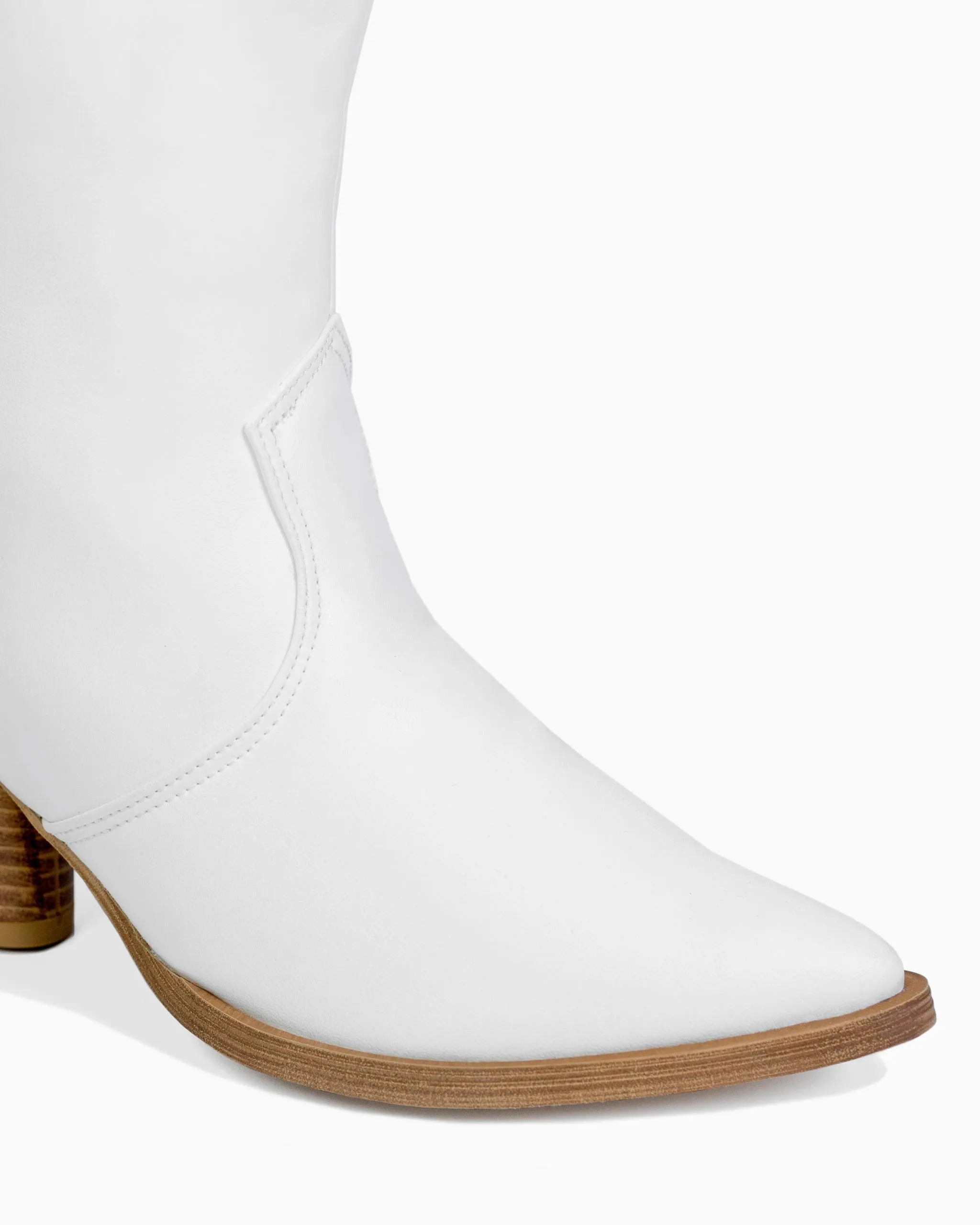 Women's Desserto? Cactus Leather Vegan Heeled Cowboy Boots | White Nopal