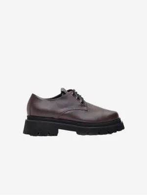Women's No 2 Vegea? Grape Leather Chunky Derbs | Chocolate