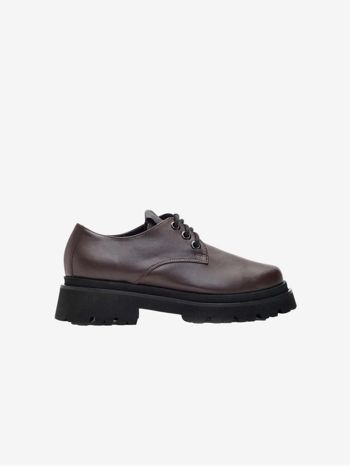 Women's No 2 Vegea? Grape Leather Chunky Derbs | Chocolate