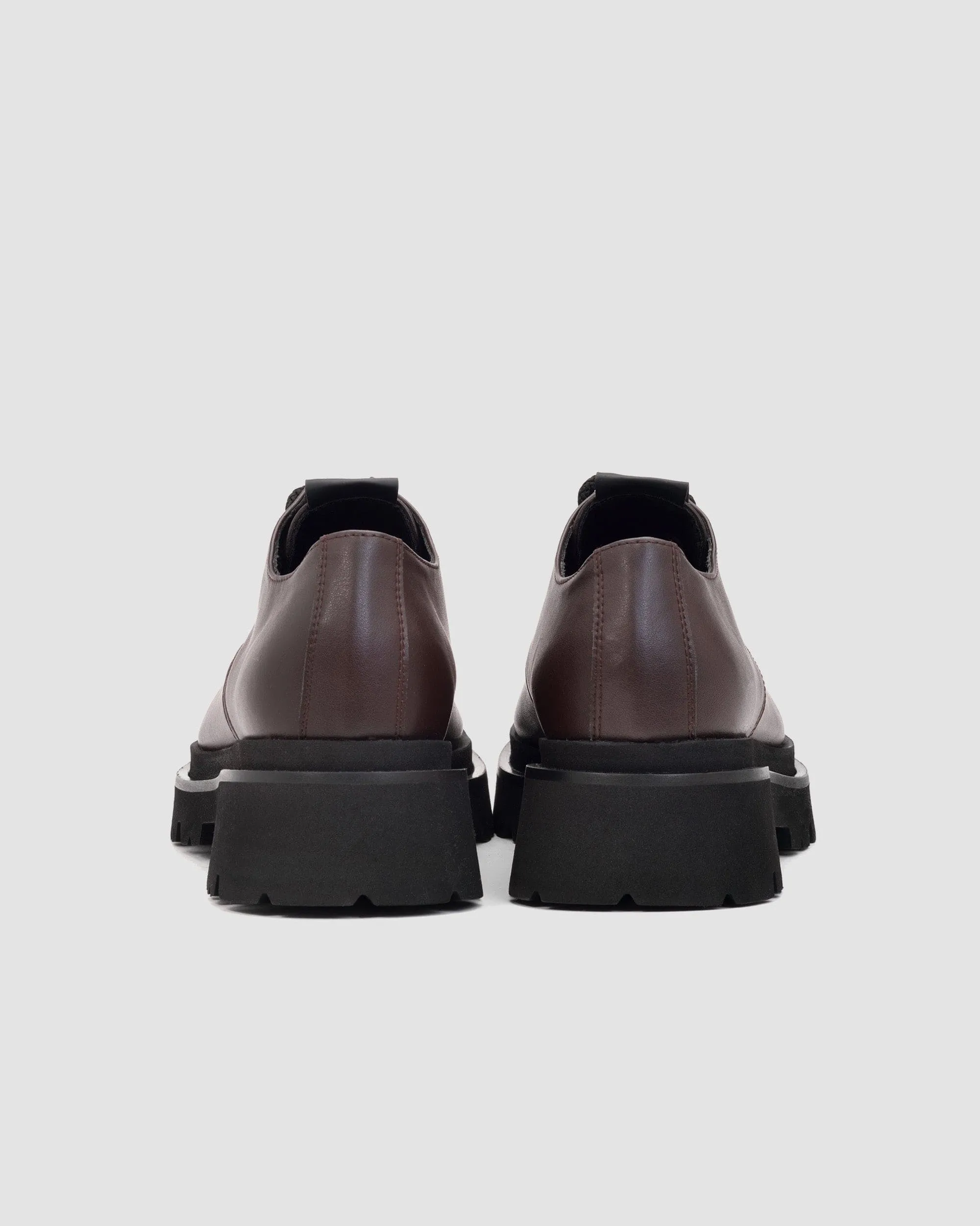 Women's No 2 Vegea? Grape Leather Chunky Derbs | Chocolate