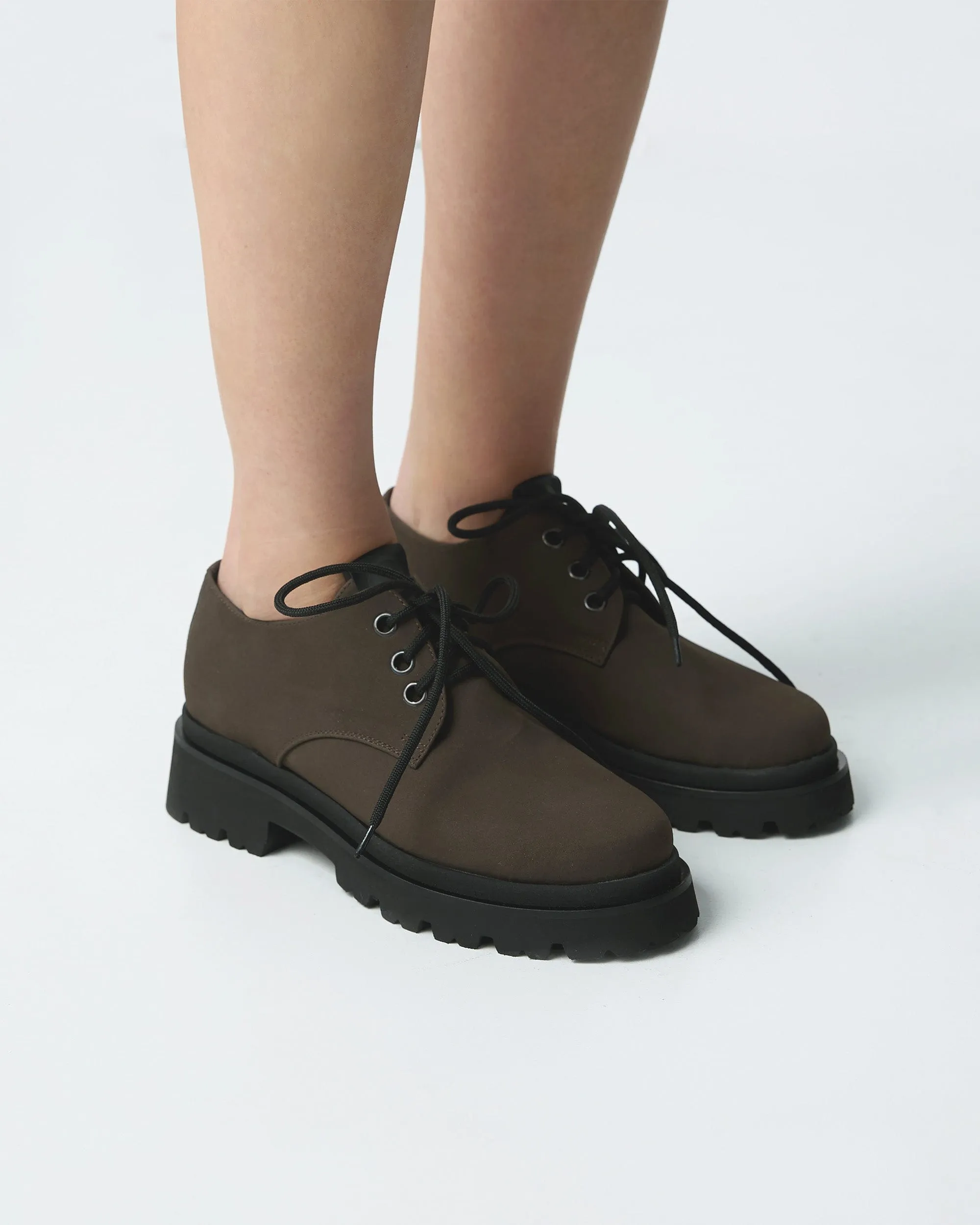 Women's No 2 Viridis? Corn Leather Chunky Derbs | Chocolate